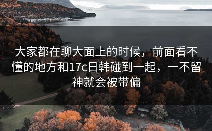 大家都在聊大面上的时候，前面看不懂的地方和17c日韩碰到一起，一不留神就会被带偏