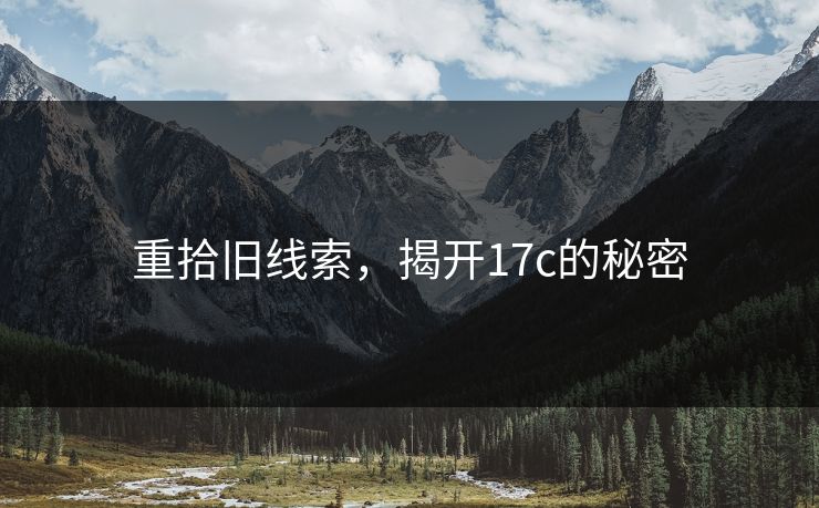 重拾旧线索，揭开17c的秘密