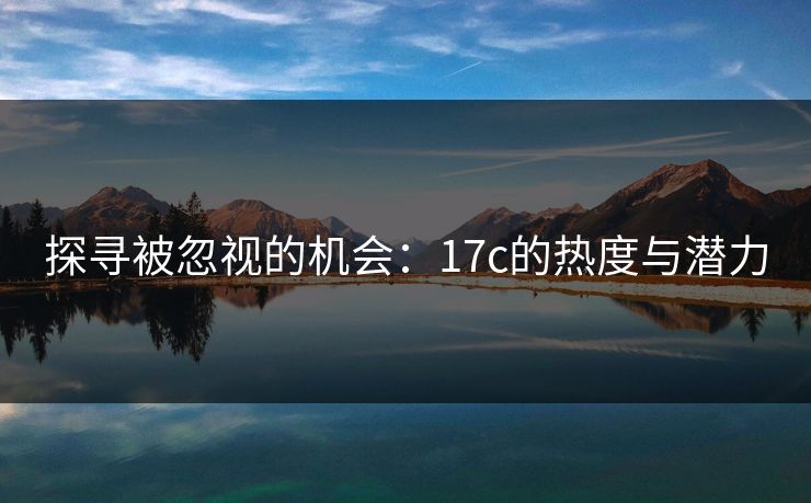 探寻被忽视的机会:17c的热度与潜力 探寻被忽视的机会:17c的热度与潜力