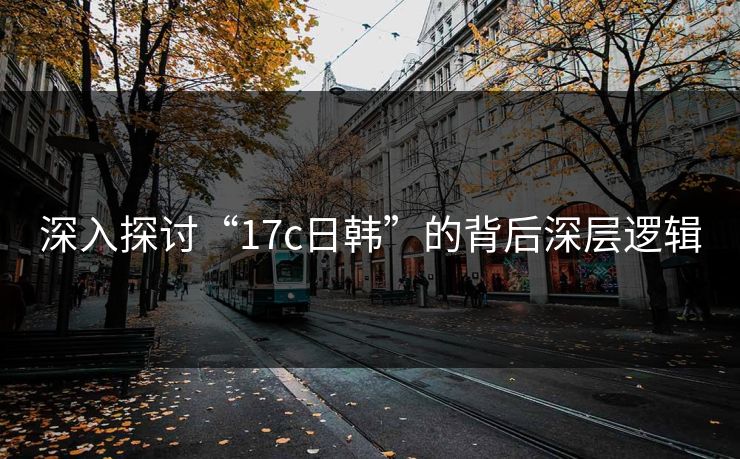 深入探讨“17c日韩”的背后深层逻辑